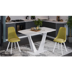 Стол кухонный обеденный раздвижной Капучино Матовый/Стекло Матовое Капучино, Фабио, 130х80х75 см