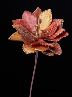 Веточка амараллиса 18х30см ChristmasDeLuxe розовое золото