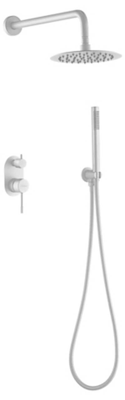 Смеситель встроенный с верхним и ручным душем матовый BOHEME UNO 464-MW