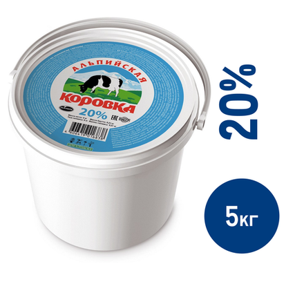 Продукт сметанный Альпийская коровка 20%, 5кг