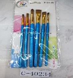 Набор кистей Синтетика 6 шт круглые № 2,6,12,плоские №4,8,10,окраш.ручка,в пакет