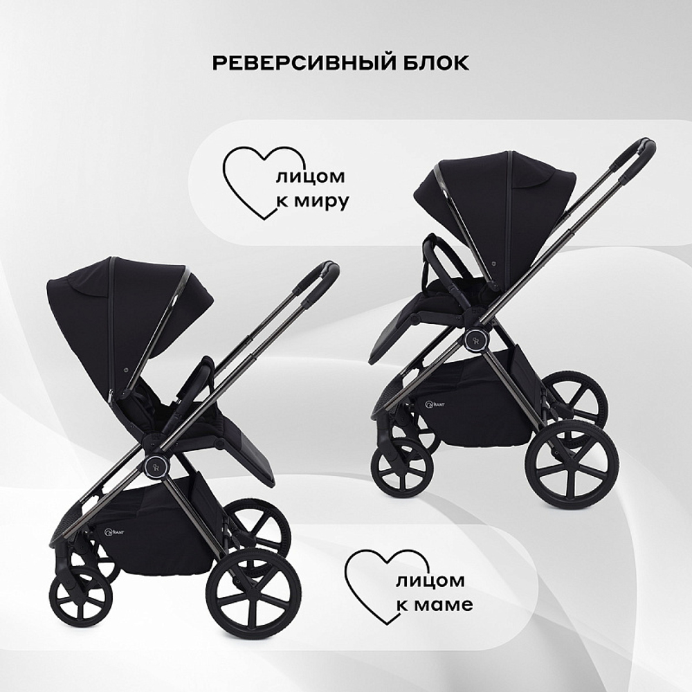 Детская коляска Rant Teo Black Chrome 2 в 1 Black