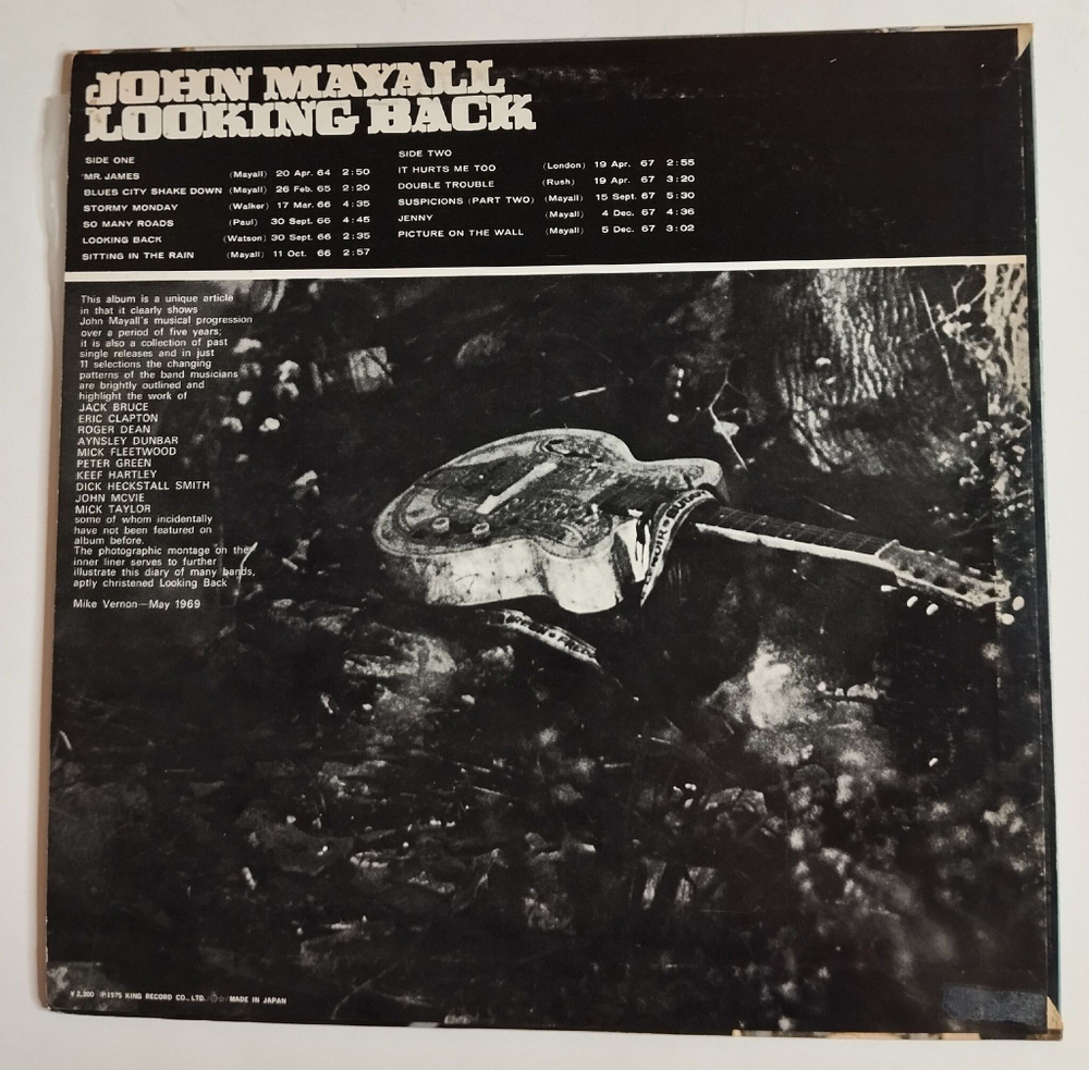 Винтажная виниловая пластинка LP John Mayall Looking Back (Japan 1975) (No Obi)