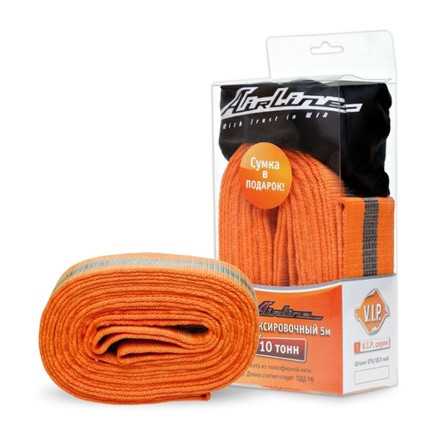 Трос буксировочный лента 10 т 5 м петля VIP Airline
