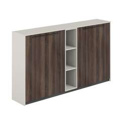 RF.404.PG.DA.PG / Шкаф средний (2 шт) со стеллажом, 2140х410х1226 / корпус: жемчужно-серый, фасады: дуб адриа