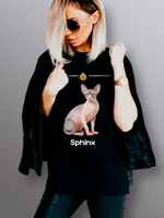 Футболка сфинкс кошка