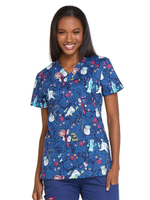 Топ медицинский женский Dickies DK704, принт "Зубной смех", серый, L