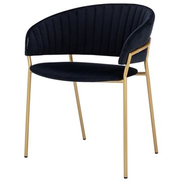 Стул Portman черный велюр с золотыми ножками