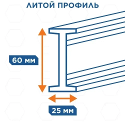 Уровень строительный 2000 мм КОБАЛЬТ, профиль 25x60 мм, 3 глазка, 2 ручки, V-паз, точность 1 мм/м