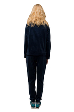 Костюм из бархатистого материала с карманом-кенгуру (Размер: M) (Цвет: темно-синий)