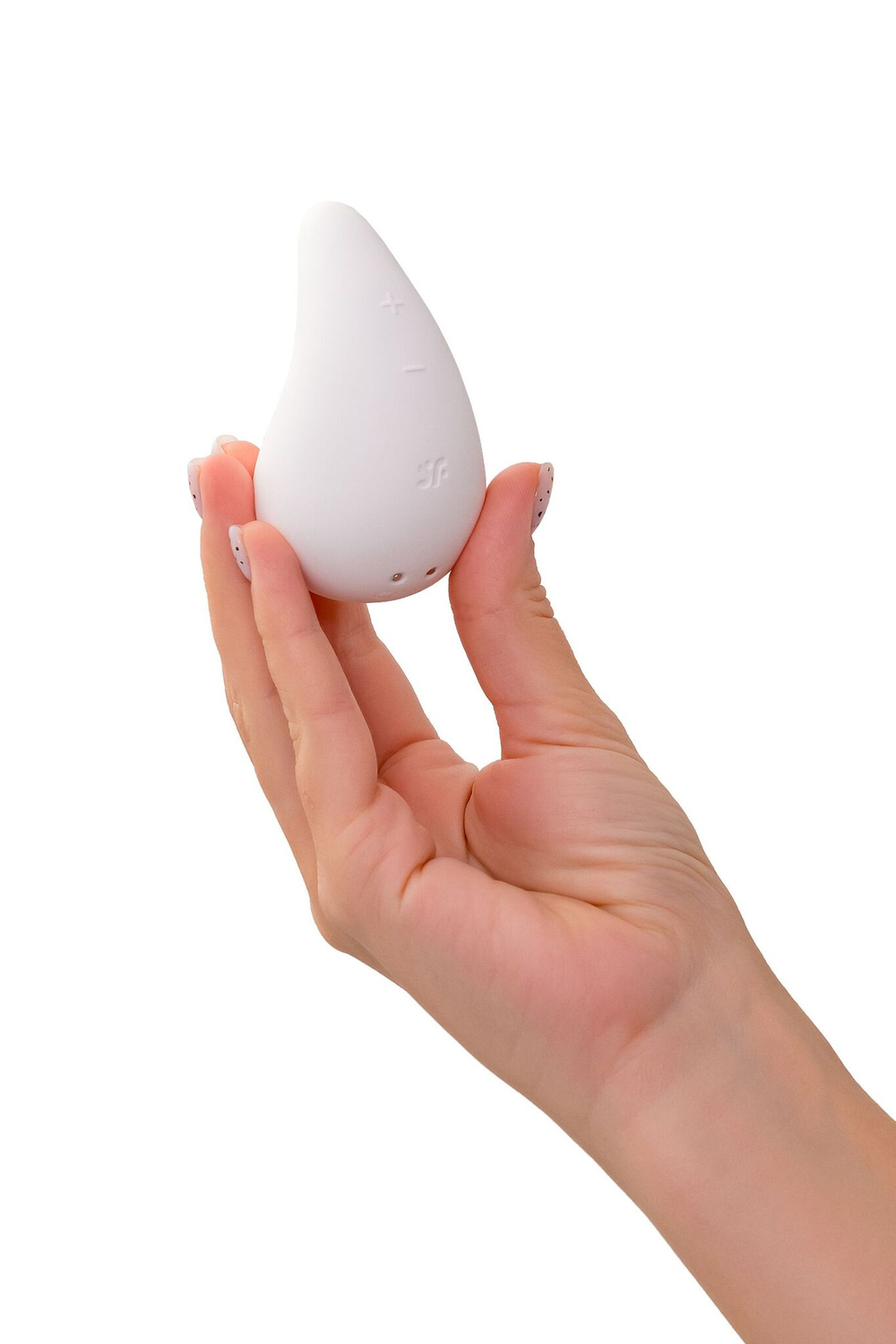 Белый вибромассажер в форме капли Dew Drop (Цвет: белый)