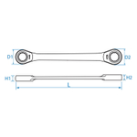 KING TONY (37360809M) Ключ трещоточный накидной 8x9 мм