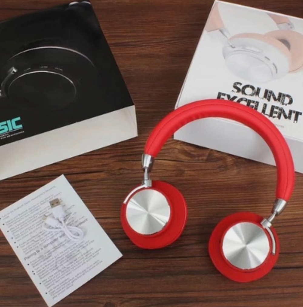 Bluetooth  наушники Music 98BT red, беспроводные наушники, гарнитура, красные