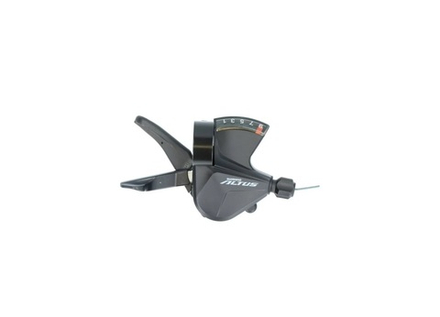 Шифтер Shimano Altus, M2010, правый, 9 скоростей, индикатор, трос 2050мм, черный
