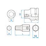 KING TONY (6411MP) Набор ударных вставок (бит), HEX, 10-32 мм, 11 предметов