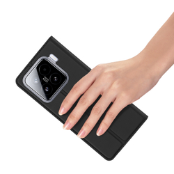 Чехол книжка из PU кожи черного цвета от Dux Ducis для смартфона Xiaomi 15, серия Skin Pro Series Case