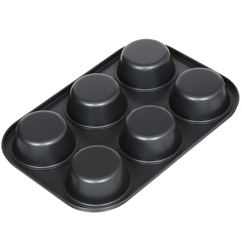 Форма для выпечки сталь, 21.5х32х4 см, антиприг, фигурная, 6 маффин, Daniks, K-669