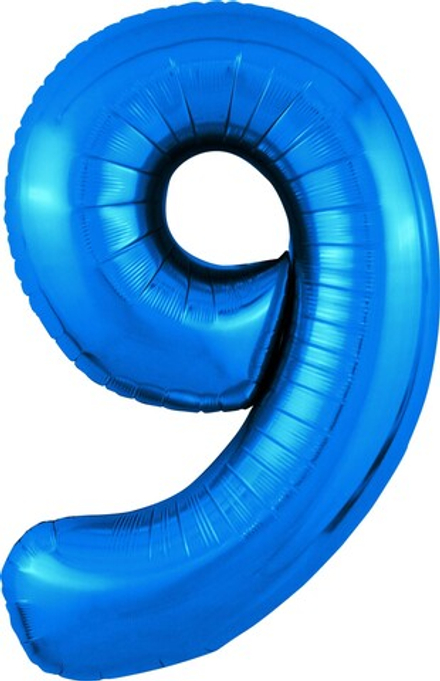 Шар (40""/102 см) Цифра, 9 Slim, Синий, 1 шт. в упак. и78