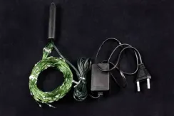 Светодиодная роса-хвост 2 м., 10 лучей, 200 теплых белых LED ламп, зеленый провод, Winner Light (ww.18.4G.200)