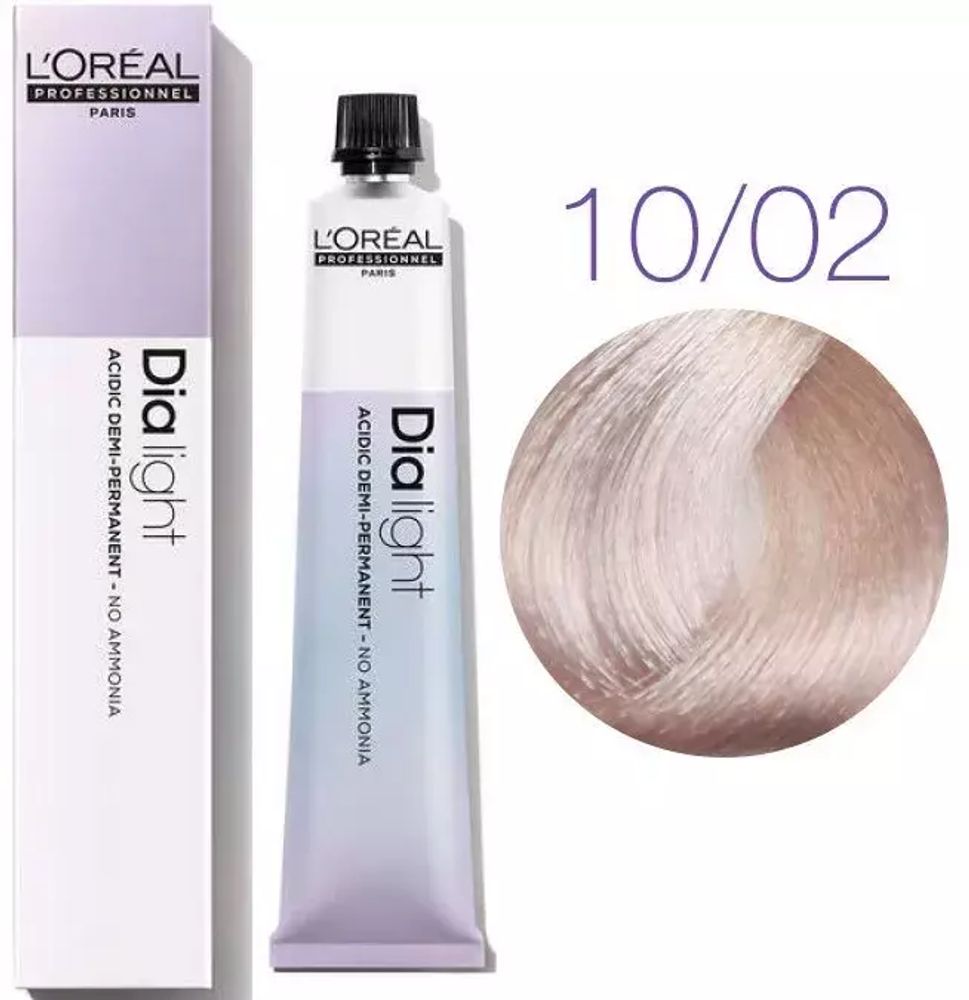 L&#39;Oreal Professionnel Dia Light 10.02 молочный коктейль очень светлый блондин натуральный перламутровый 50мл