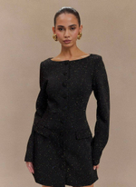 Костюмно-плательная однотонная шерсть с цветными мушками (B.Veneta, 100%шерсть, Черный густой фон/мелкие разноцветные мушки, 152, 224 гр/м2)