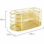 Органайзер для косметики и мелочей металлический 9 секций, MONTE VITA, 105х218х110 мм, золото, 272475