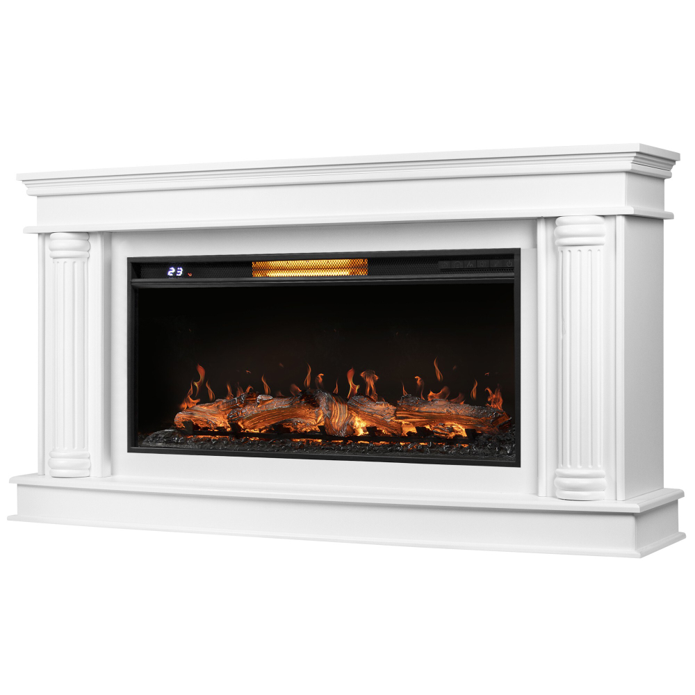 Каминокомплект: Очаг Royal Thermo Aurora RTFP/P-AR40LS, портал Olympia 42/40/36, белый