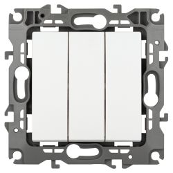 Выключатель ЭРА Серия 12 12-1107-01М тройной, 10АХ-250В, белый матовый