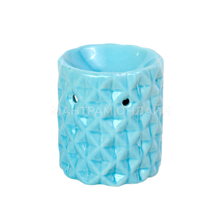 Аромалампа Цилиндр узор ромбы вогнутые цвет голубой 9 см