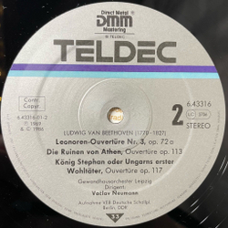 Винтажная виниловая пластинка LP L. V. Beethoven Бетховен Gewandhausorchester Leipzig, Vaclav Neumann Ouverturen (Germany 1986)