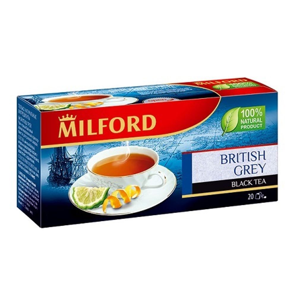 Milford черный чай Бритиш грей, 20 пакетиков