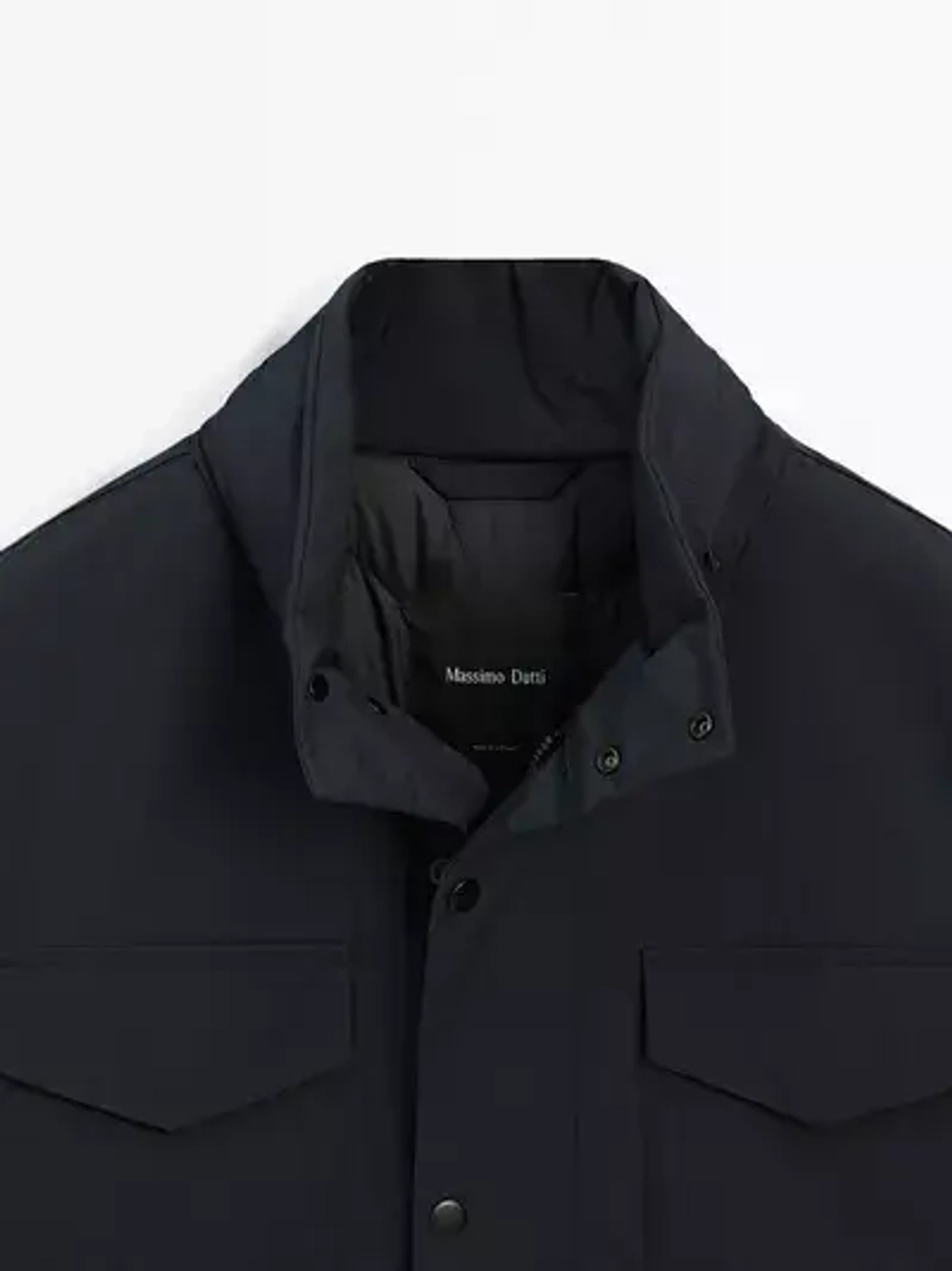 Massimo Dutti Непромокаемая стеганая куртка, темно-синий