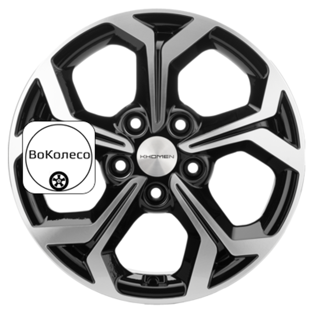 6,5x16/5x114,3 ET43 D67,1 KHW1606 (Huyndai/Kia) Black-FP Khomen Wheels