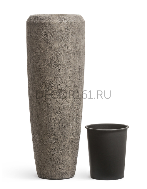 Кашпо TREEZ Effectory Volcano Высокий конус Design Серо-коричневый туф в-97 см, д-34 см 1/1 41.3321-11-066-LBR-97