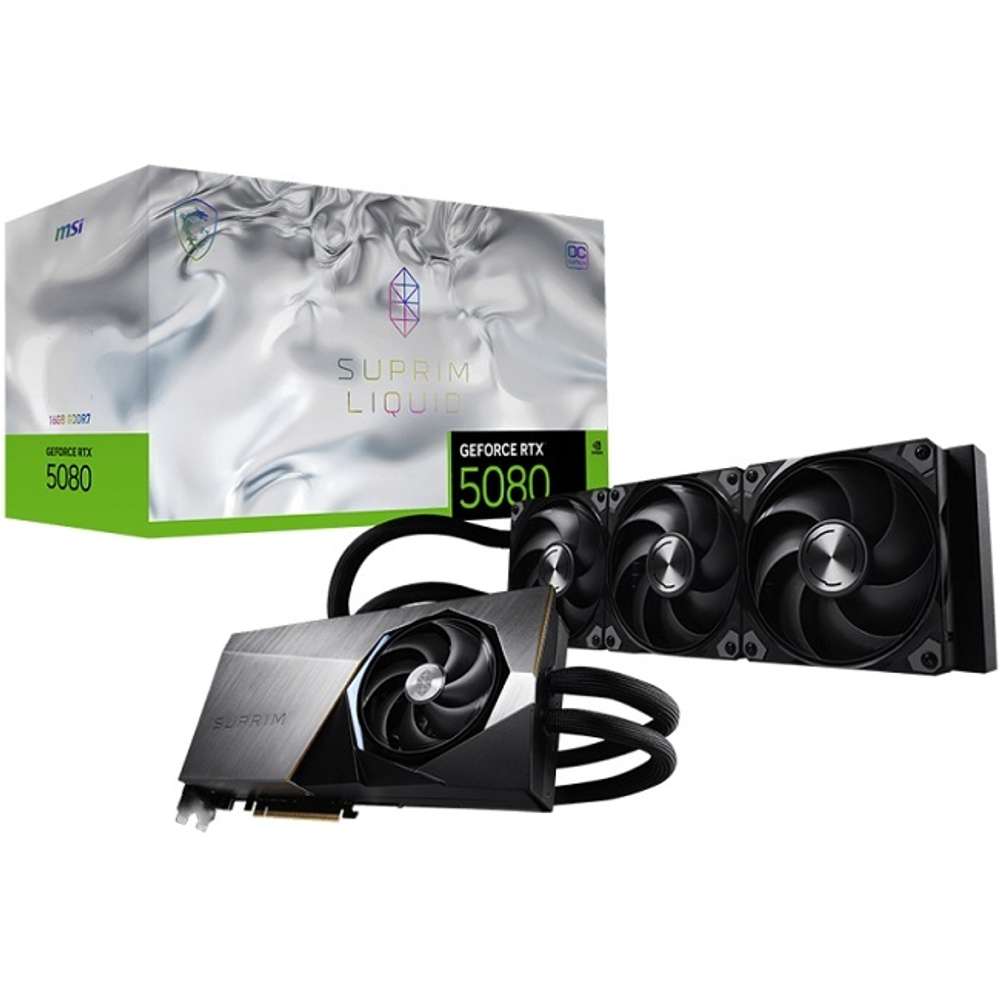 Видеокарта MSI GeForce RTX 5080 SUPRIM LIQUID OC 16G (G5080-16SLC)