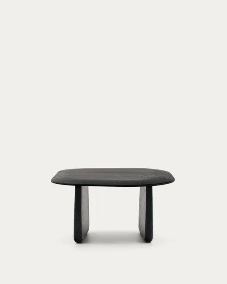 Журнальный столик Pirita из массива дуба в черном цвете, 70x70 см