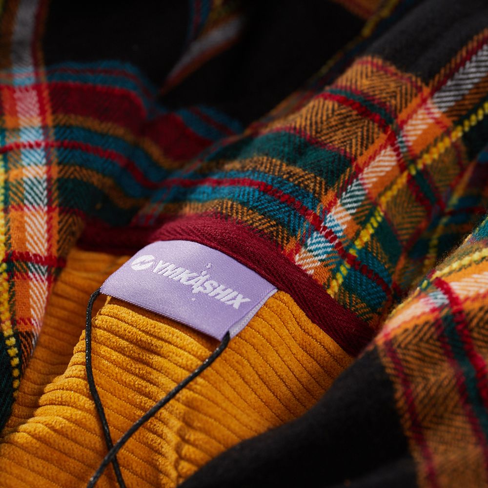 Рубашка YMKASHIX Velvet Button Det Бордовый-Горчичная