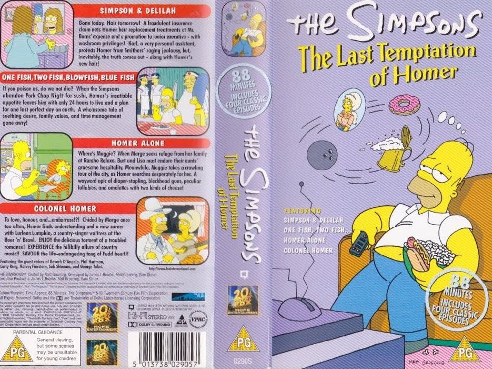 Кассета VHS The Simpsons The Last Temptation of Homer
