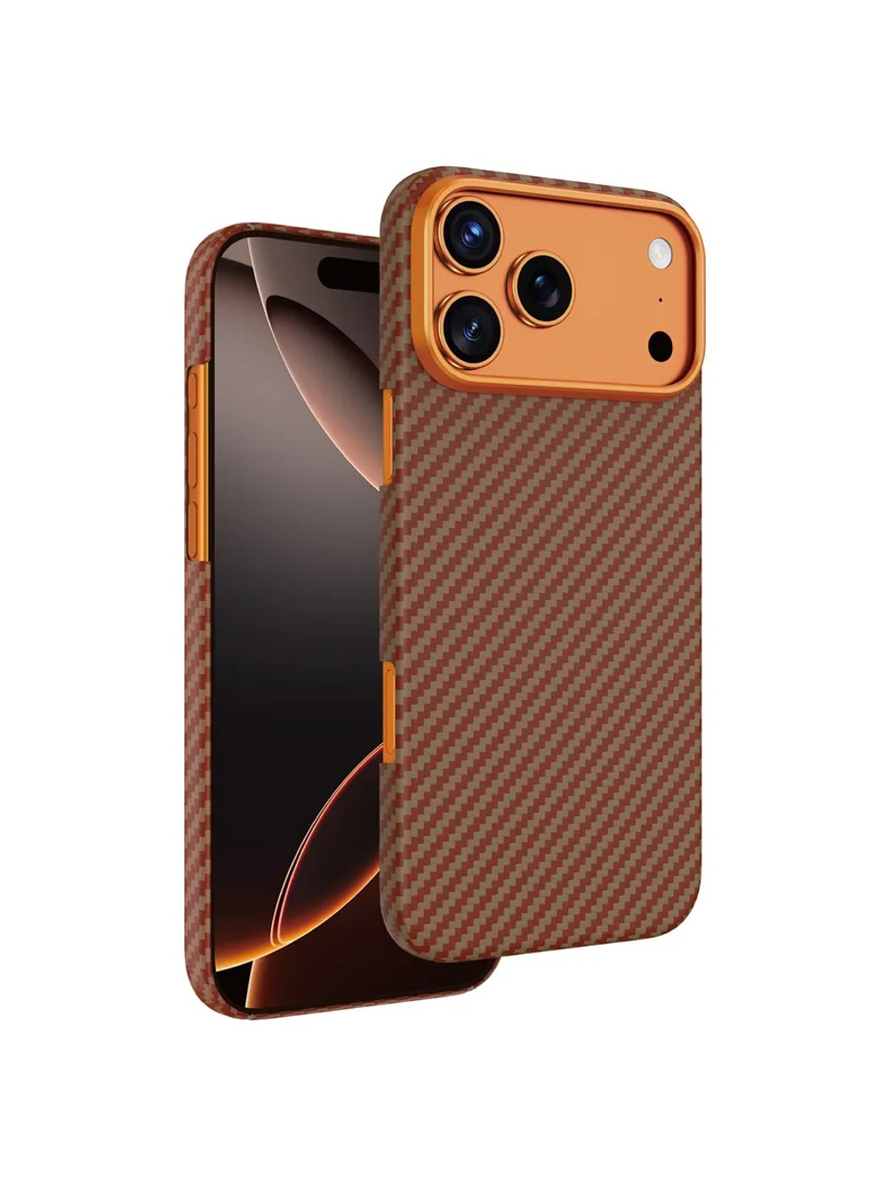 Чехол для iPhone 17 Pro Keephone Kevlar Diago MagSafe case, оранжевый