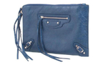 Balenciaga Leather Clutch Women"s Blue