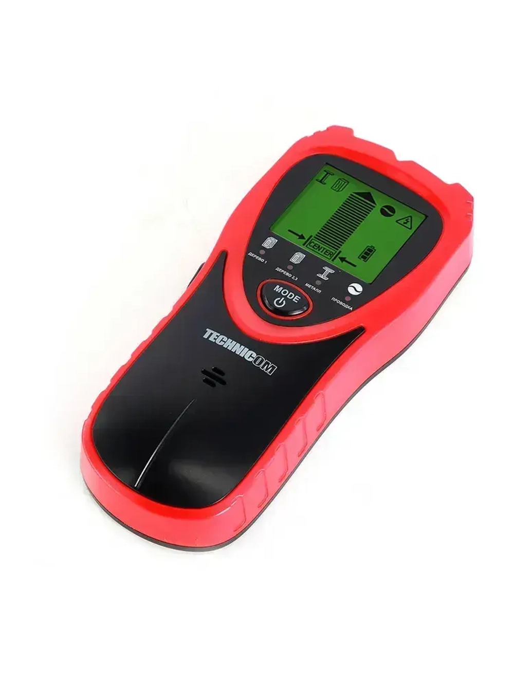 Электронный детектор дерева, металла и электропроводки TECHNICOM TC-ED101MW, 1х9В, 25-60мм глубина обнаружения