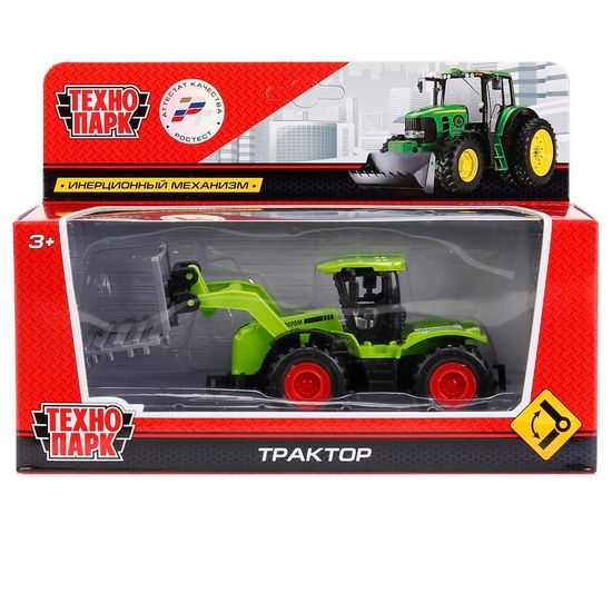 Машина металл СЕЛЬХОЗТРАКТОР 15 см, подв. эл, инерц, в ассорт, кор. Технопарк