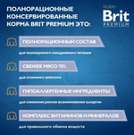 Влажный корм консервы для кошек Brit Premium by Nature 0,1кг с мясом телятины со сливками консервы. 12 упаковок