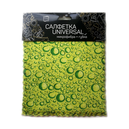 Салфетка Universal (микрофибра+губка) 17х19 см КонтинентПак