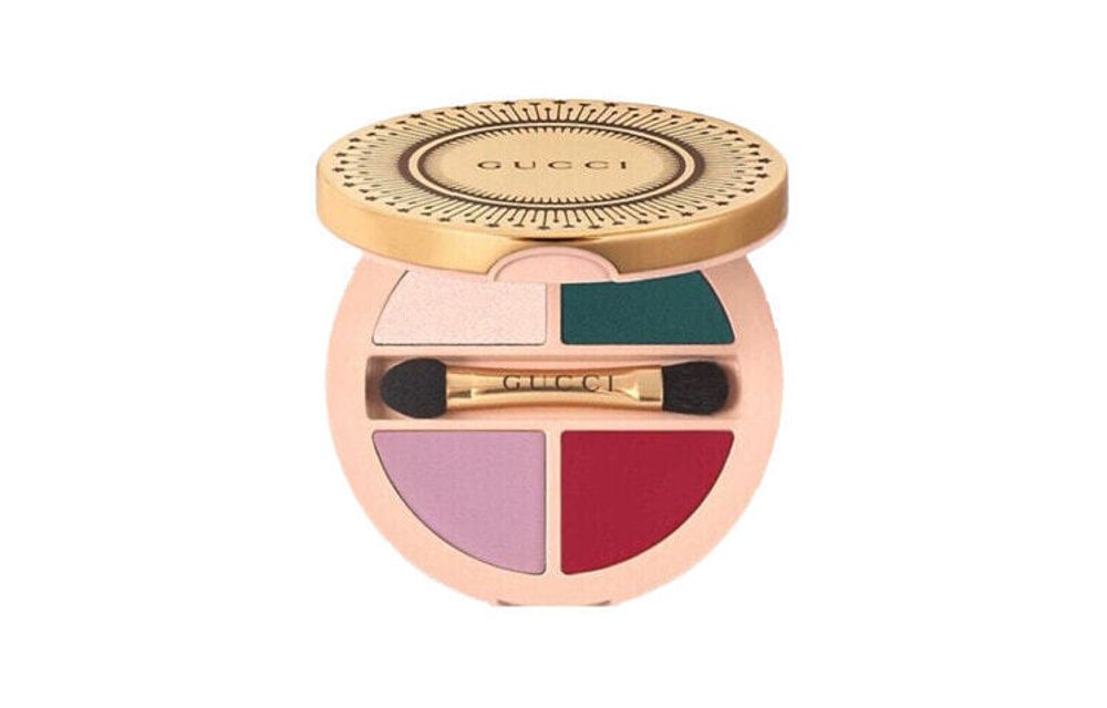 Румяна и бронзеры для лица GUCCI Red Three-in-One Quad Makeup Palette Blush Easy-to-Blend Natural Rose Nitida/Summerina Brown/Wild Flower 6.1g