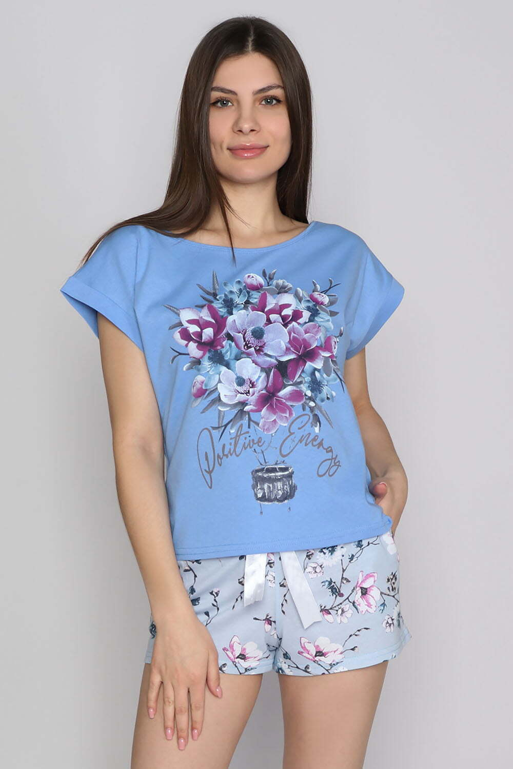 Пижама женская "ПОЗИТИВ" футб+шорты КЖ 0191