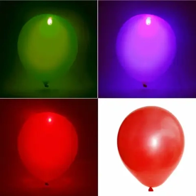 Воздушные шары 5 шт, 10»/25см Светящиеся, красный