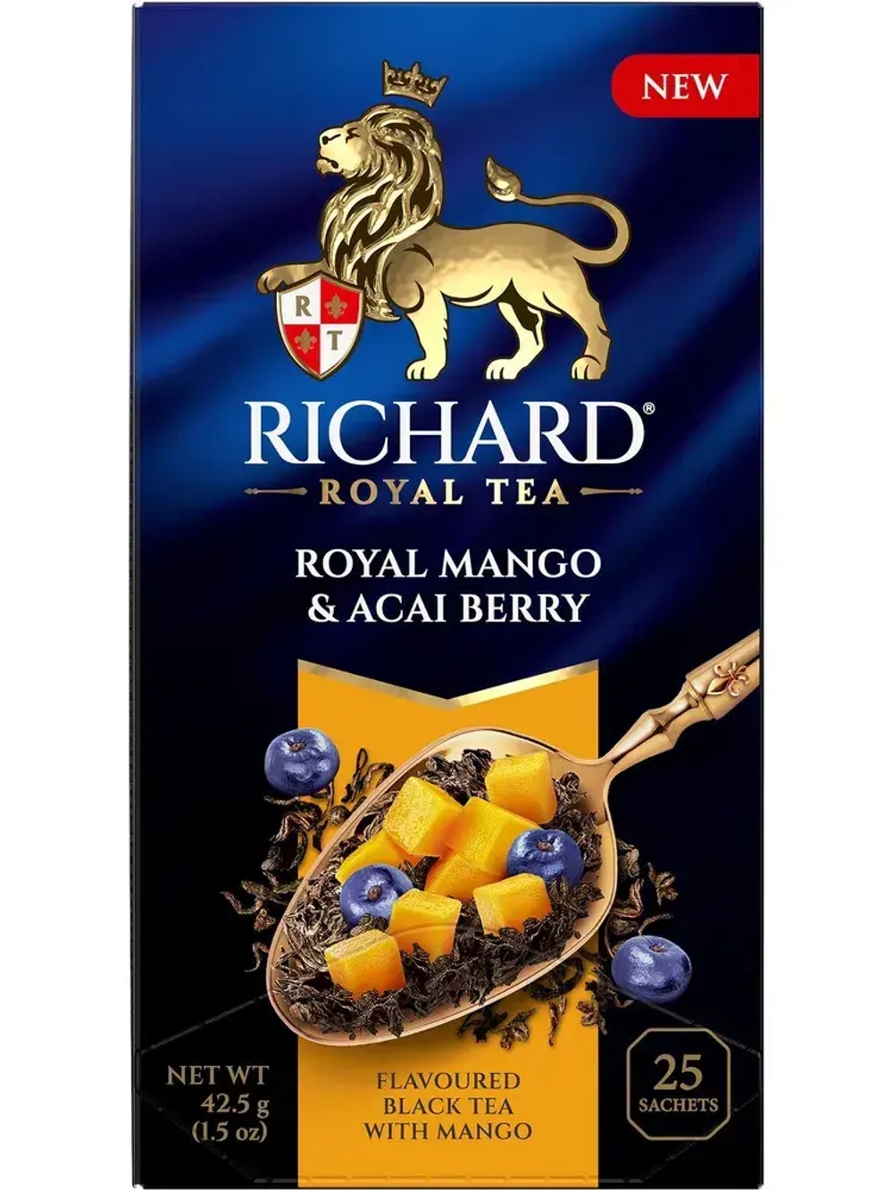 Чай в пакетиках Richard Royal с кусочками манго и ароматом ягод асаи, черный, 25 шт