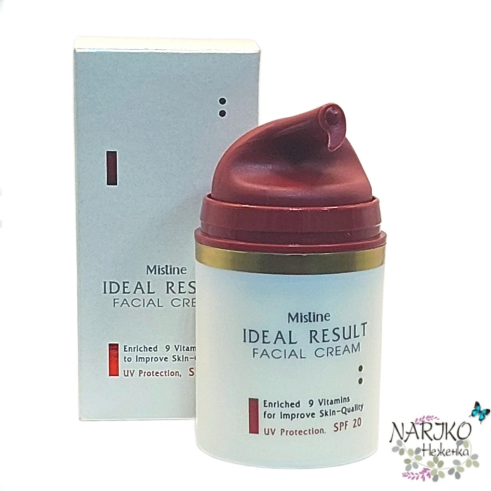 Крем для лица Идеальный Результат MISTINE 9 Витаминов антивозрастной с защитой от солнца SPF 20, 45 гр.