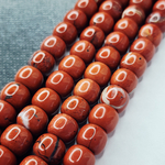 Яшма красная, рондель, бочонок, красивый крупный, р-р 10×9мм, штучно